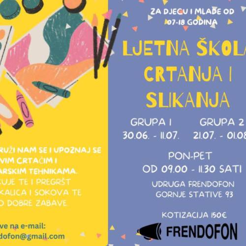 Ljetna škola crtanja i slikanja 2025. – otvori vrata svojoj kreativnosti!